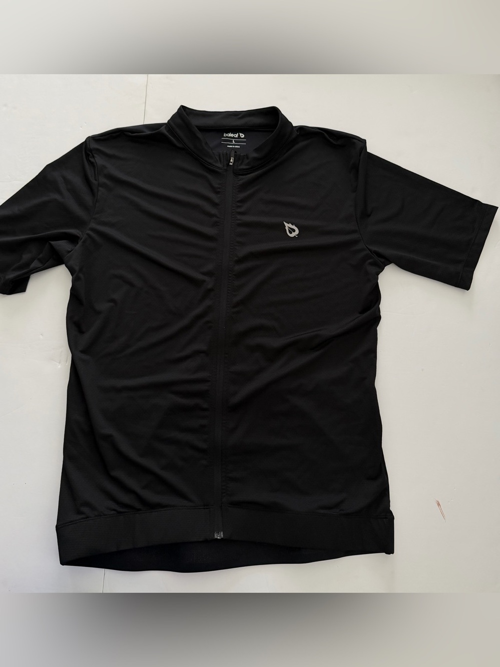 Baleaf Cycling Jersey Men’s L Black Short Sleeve Full Zip Athletic bike shirt